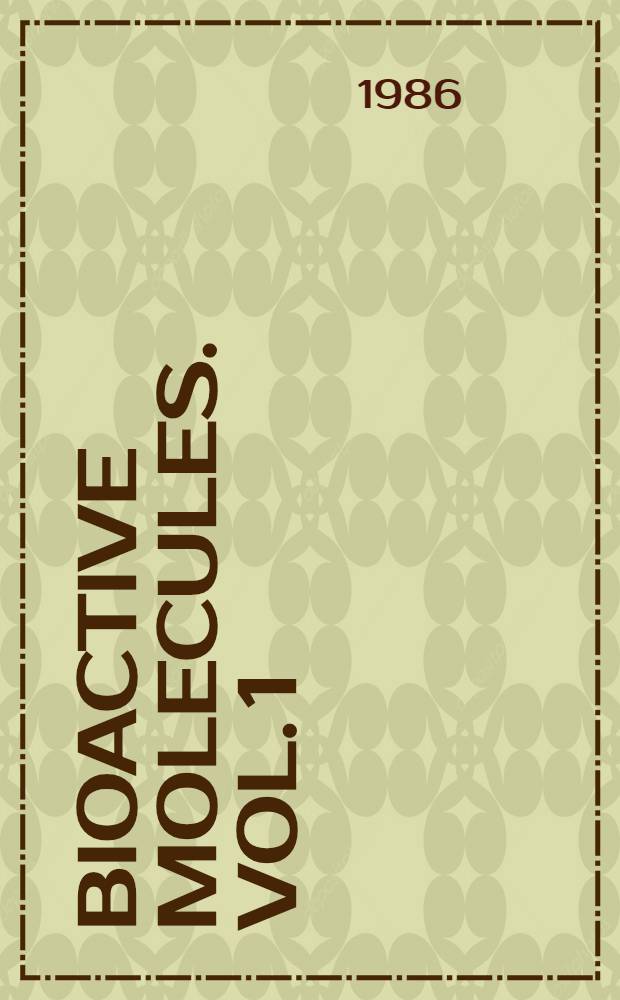 Bioactive molecules. Vol. 1 : Mycotoxins and phycotoxins