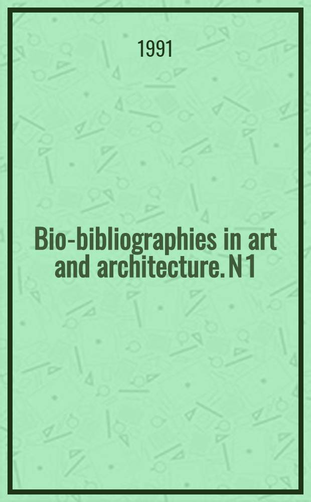 Bio-bibliographies in art and architecture. N 1 : Paul Gauguin