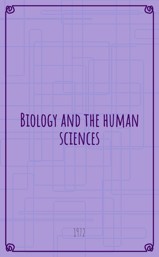 Biology and the human sciences