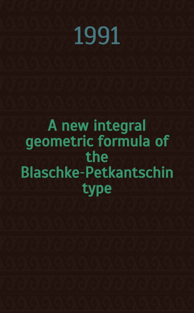 A new integral geometric formula of the Blaschke-Petkantschin type