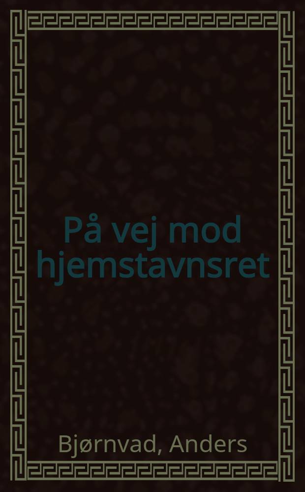 På vej mod hjemstavnsret : Den katolske kirke i Danmark under den tyske besaettelse 1940-45
