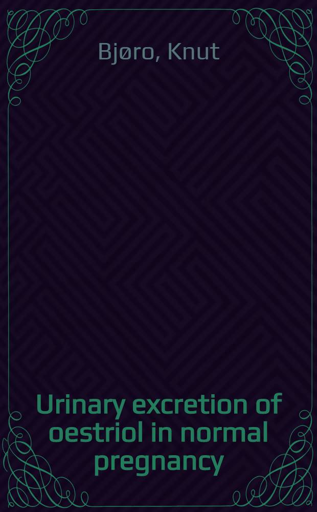 [Urinary excretion of oestriol in normal pregnancy : The effect of some variations in hydrolysis and extraction