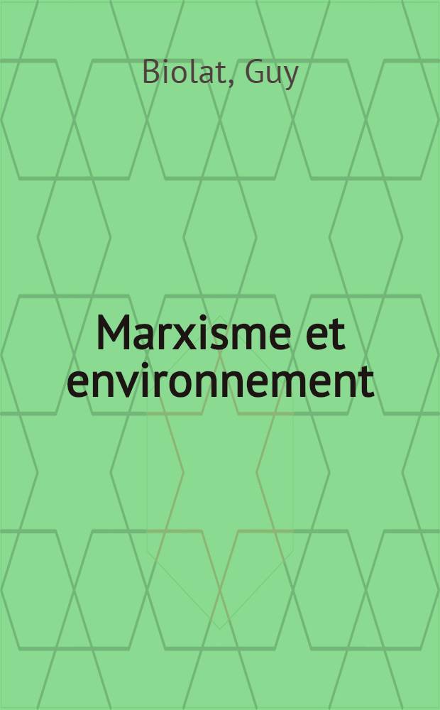 Marxisme et environnement
