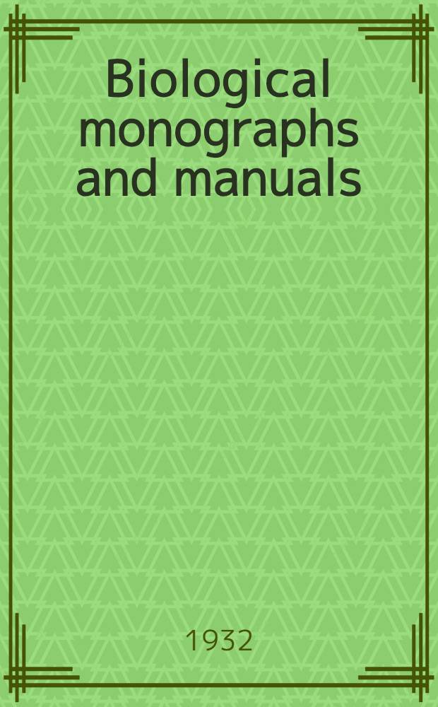 Biological monographs and manuals