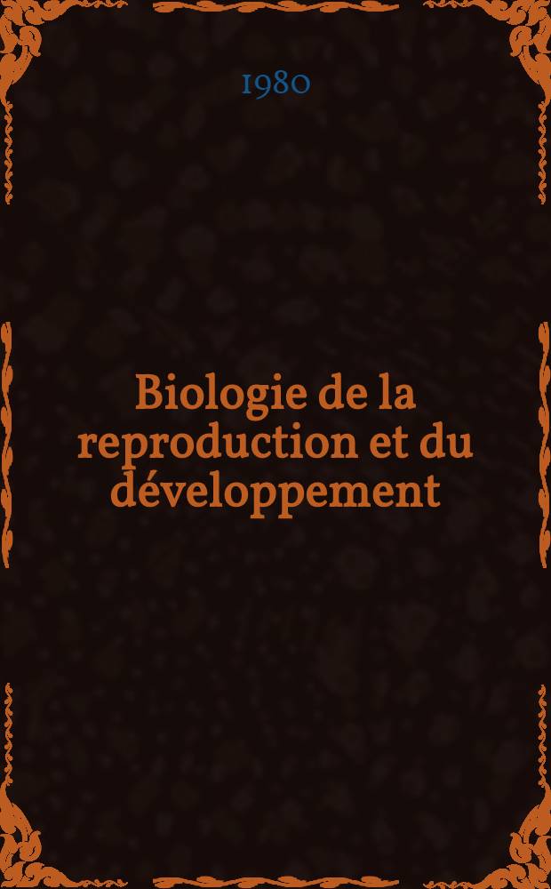 Biologie de la reproduction et du développement