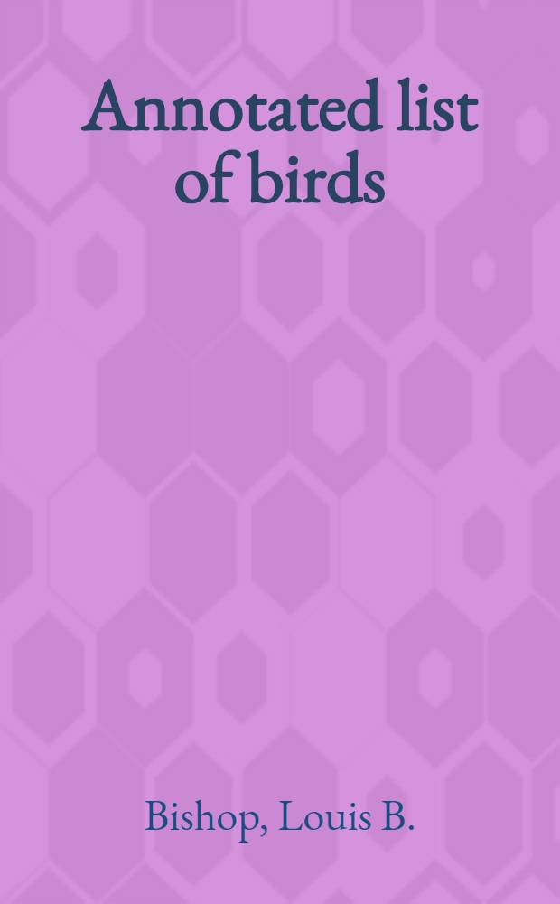 Annotated list of birds