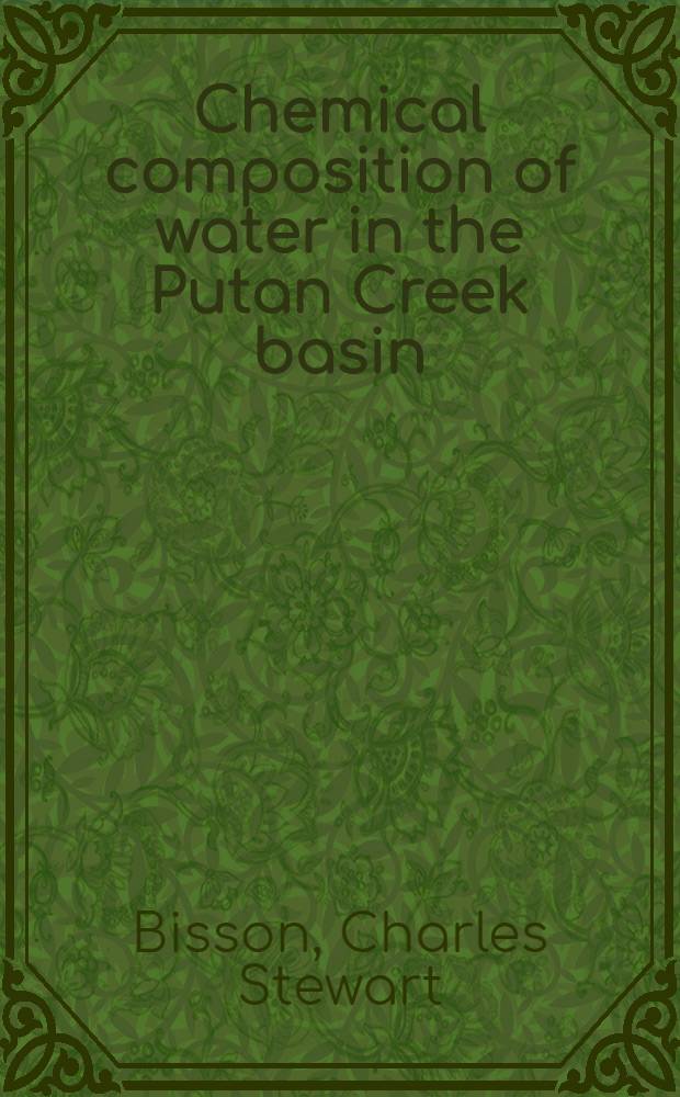 Chemical composition of water in the Putan Creek basin