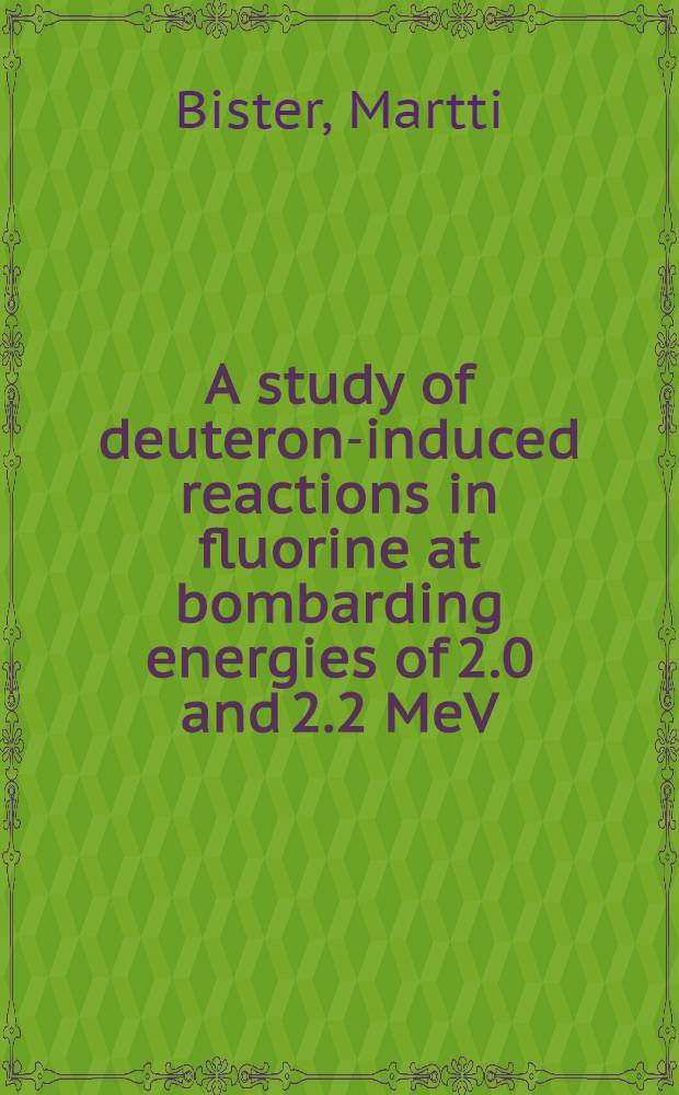 A study of deuteron-induced reactions in fluorine at bombarding energies of 2.0 and 2.2 MeV