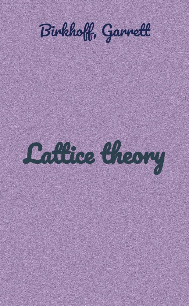Lattice theory