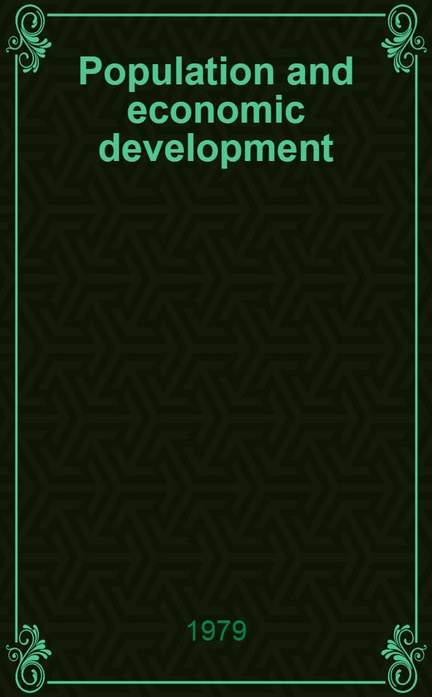 Population and economic development