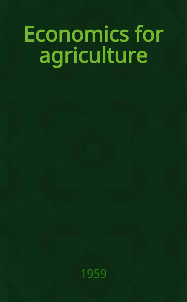 Economics for agriculture