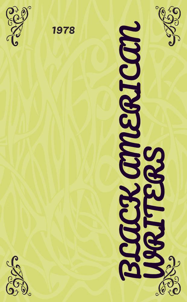 Black American writers : Bibliogr. essays