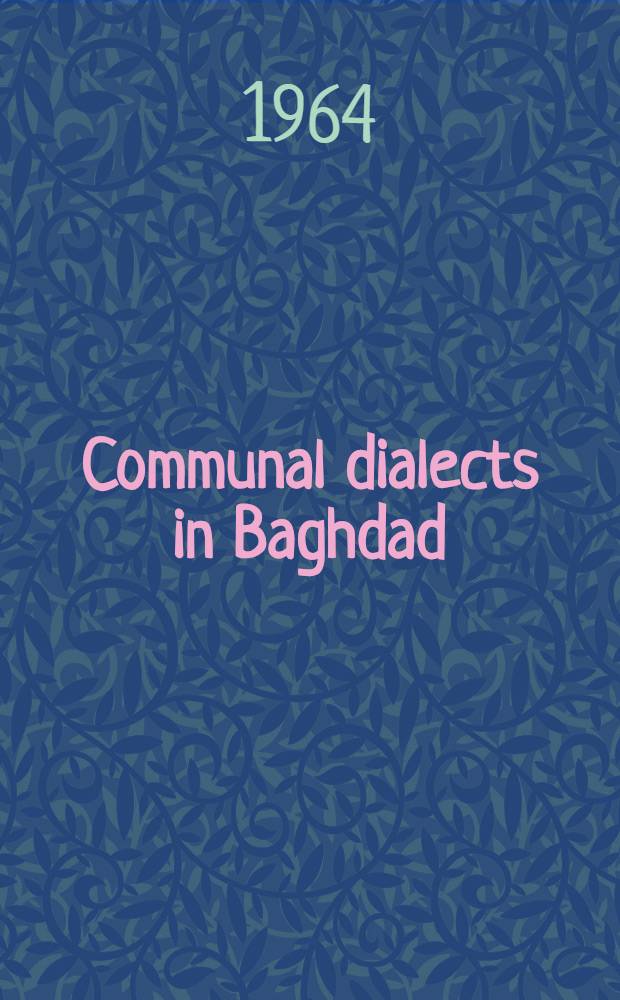 Communal dialects in Baghdad