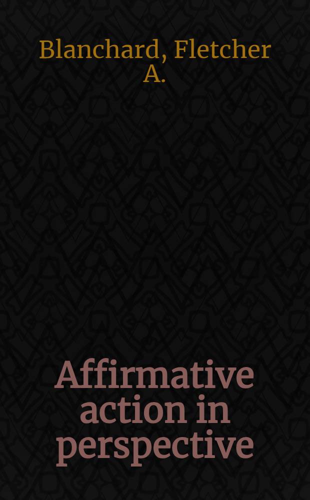 Affirmative action in perspective
