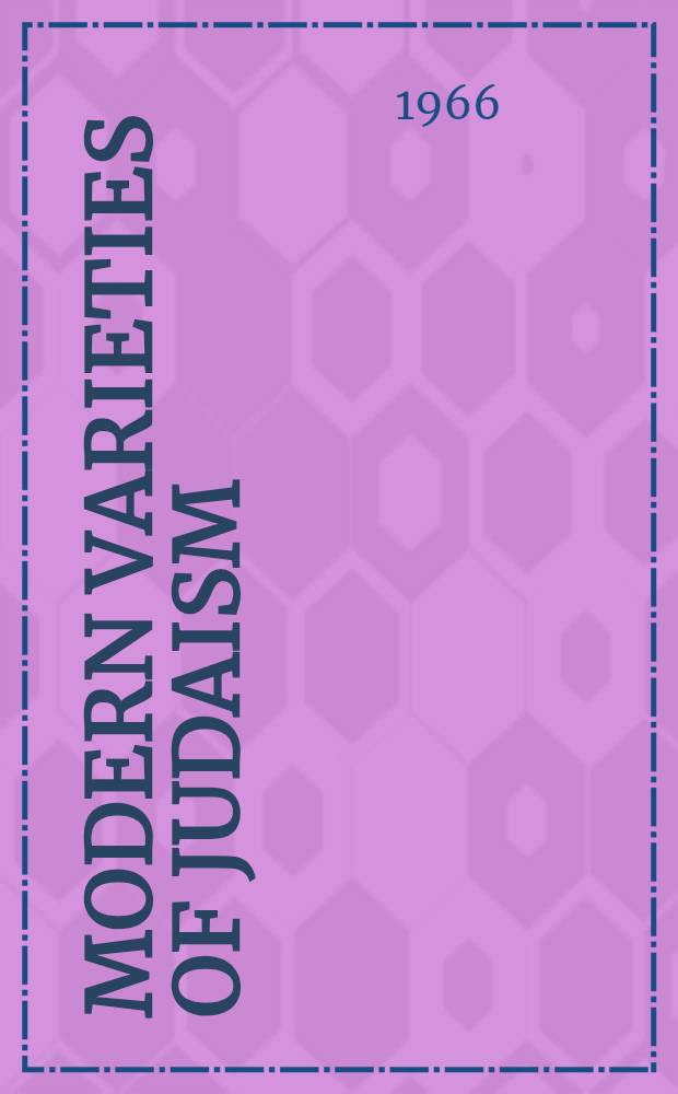 Modern varieties of Judaism