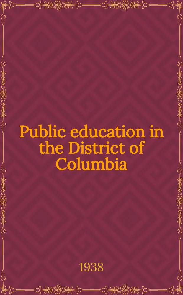 Public education in the District of Columbia