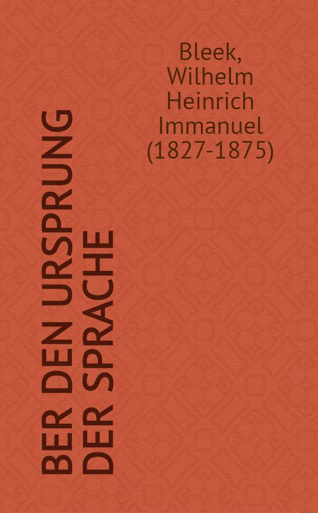 Über den Ursprung der Sprache