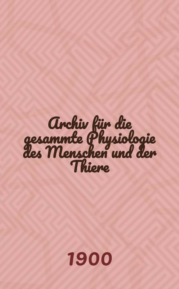 Archiv für die gesammte Physiologie des Menschen und der Thiere : Register zum 31.-70. Band 1883-1898