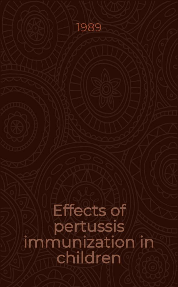Effects of pertussis immunization in children : Akad. avh