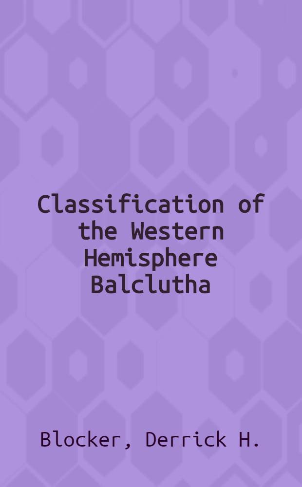 Classification of the Western Hemisphere Balclutha (Homoptera: Cicadellidae)