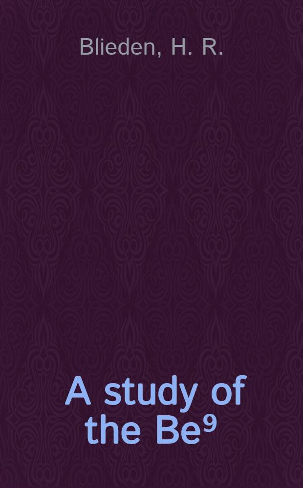 [A study of the Be⁹ (p, a) Li⁶ reaction from 3.5 to 12.5 MeV