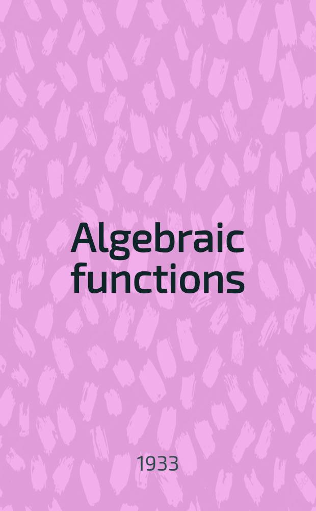 Algebraic functions