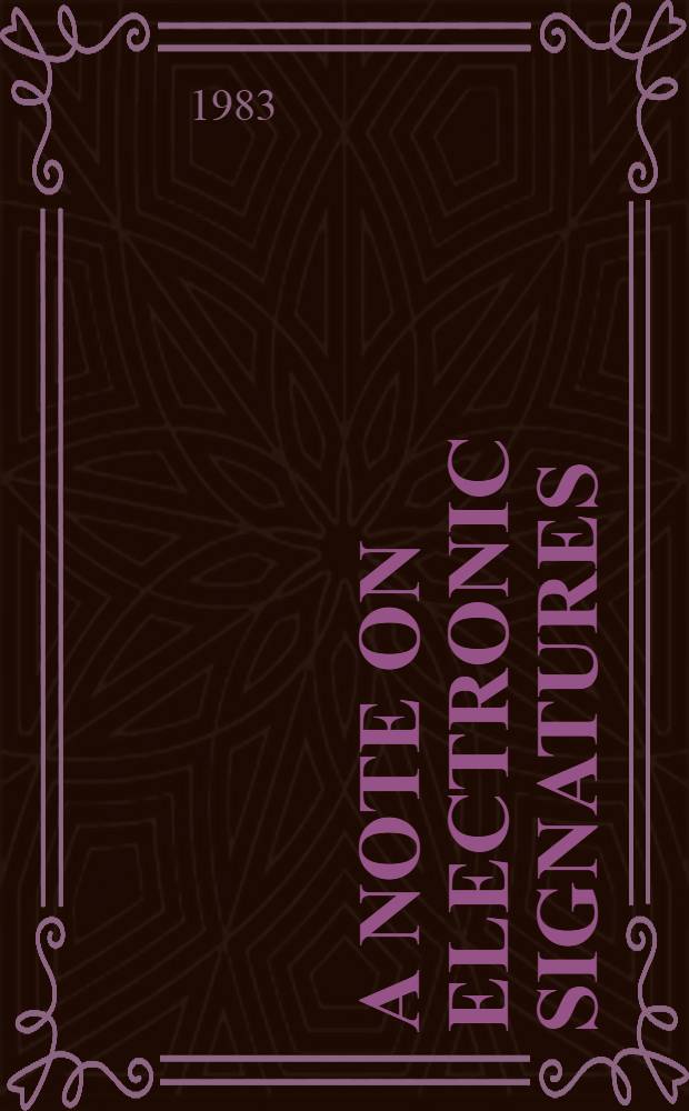 A note on electronic signatures