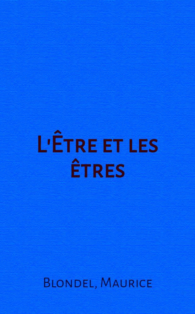 L'Être et les êtres