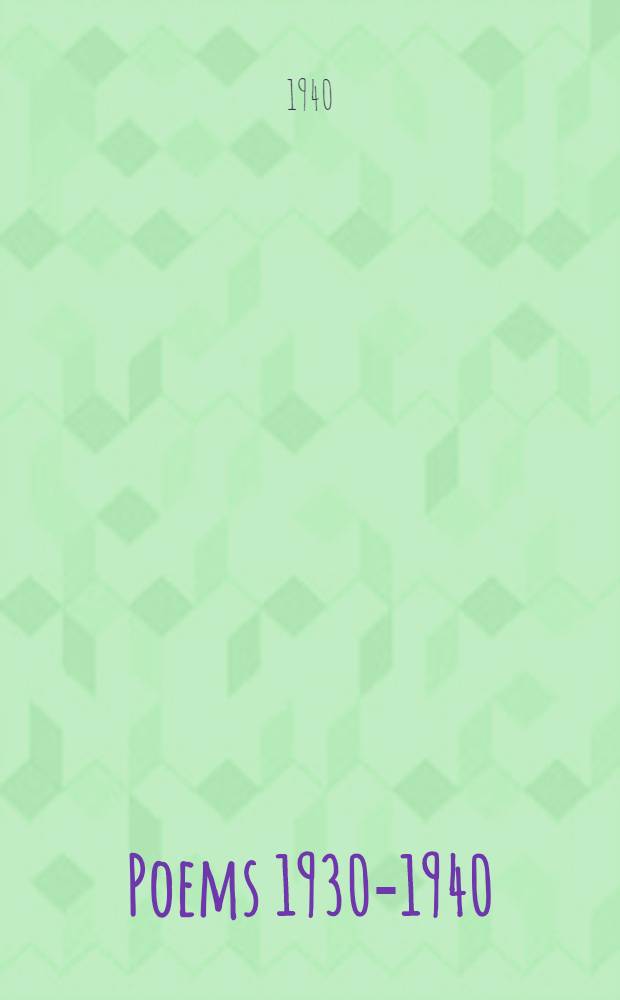 Poems 1930-1940