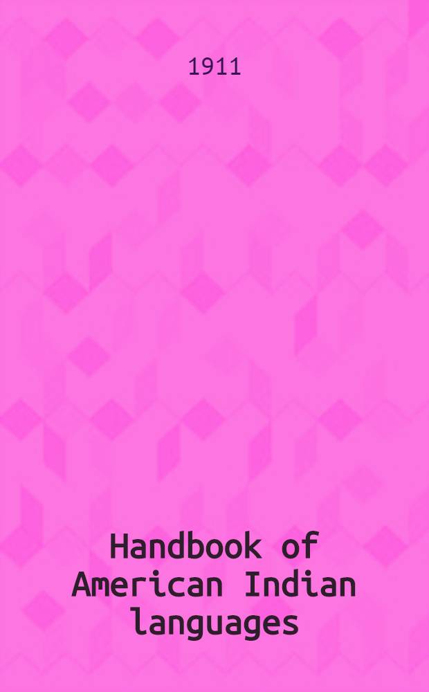 Handbook of American Indian languages