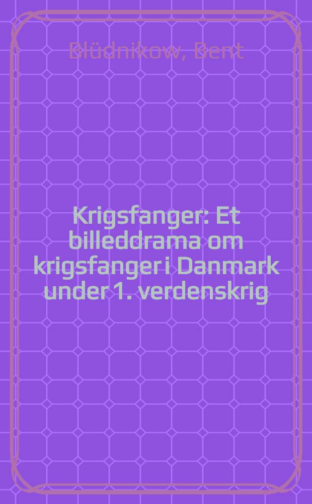 Krigsfanger : Et billeddrama om krigsfanger i Danmark under 1. verdenskrig