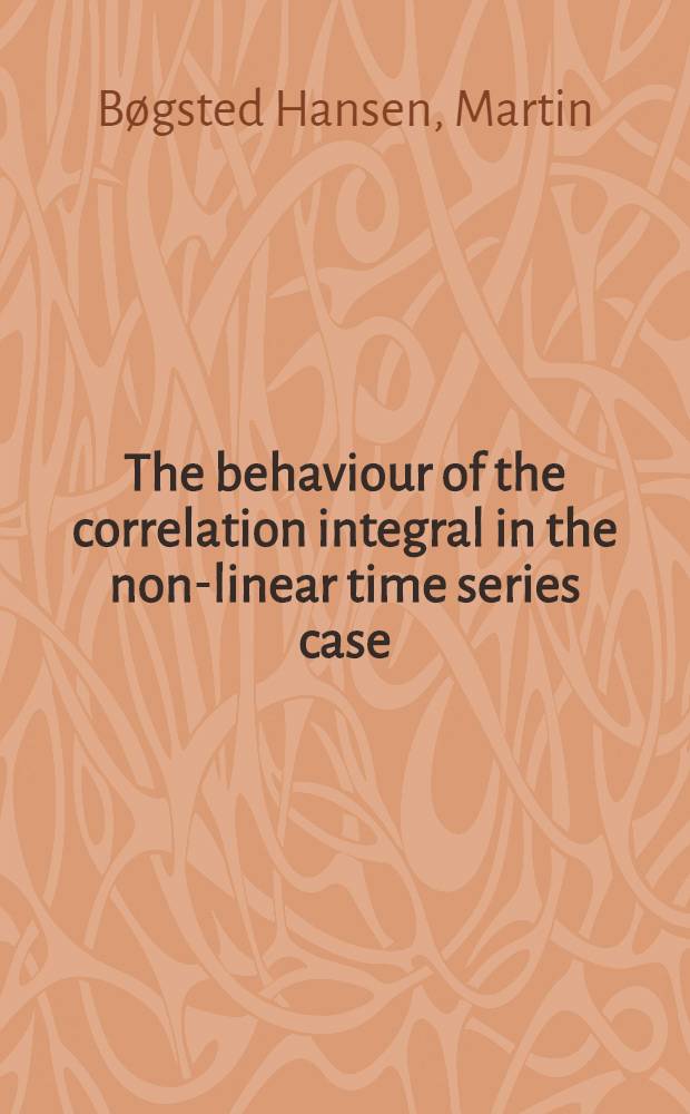 The behaviour of the correlation integral in the non-linear time series case
