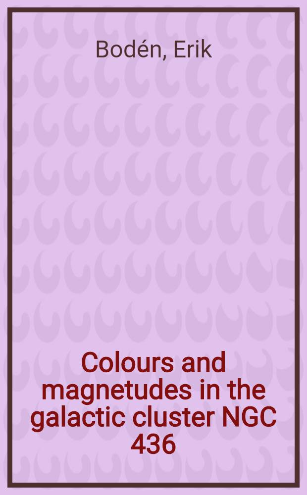 Colours and magnetudes in the galactic cluster NGC 436