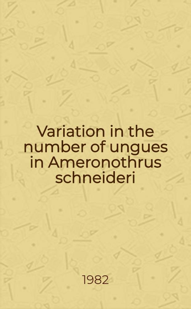 Variation in the number of ungues in Ameronothrus schneideri (Oudemans), an oribatid mite
