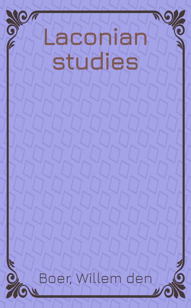 Laconian studies