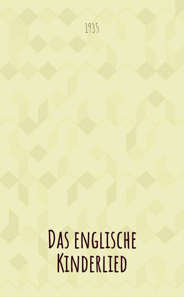 Das englische Kinderlied
