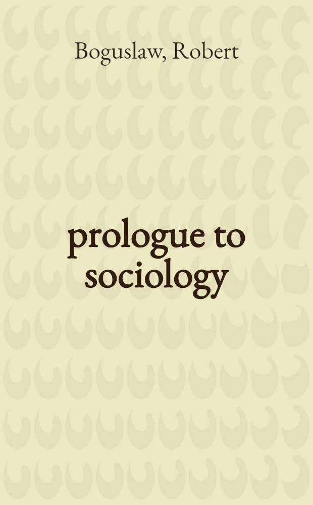 prologue to sociology