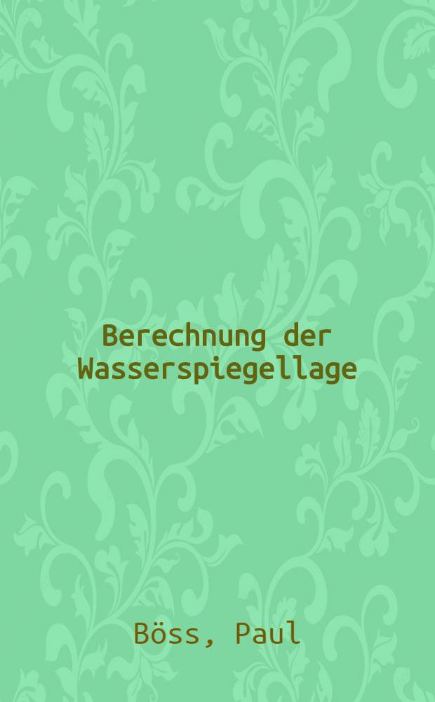 Berechnung der Wasserspiegellage