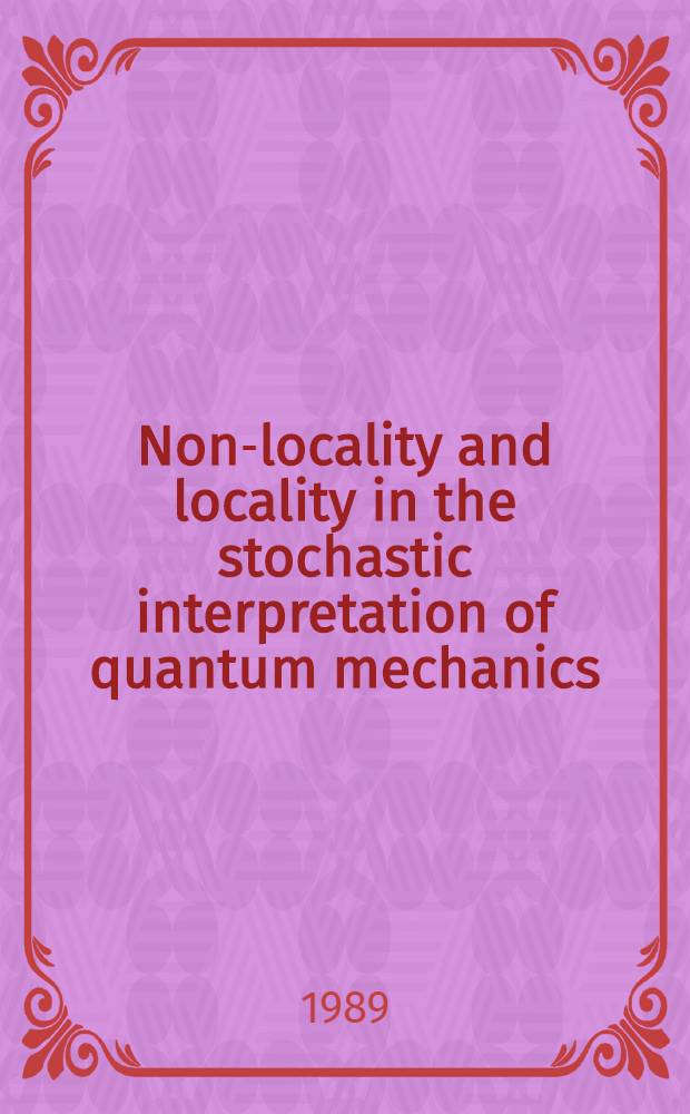 Non-locality and locality in the stochastic interpretation of quantum mechanics