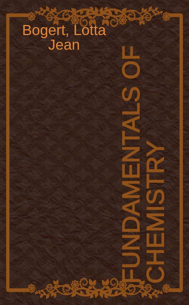 Fundamentals of chemistry