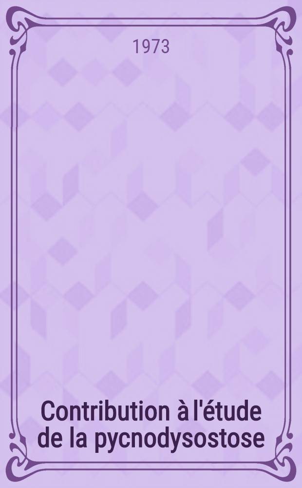 Contribution à l'étude de la pycnodysostose : À propos d'un nouveau cas : Thèse ..