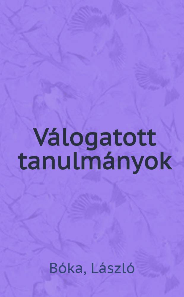 Válogatott tanulmányok