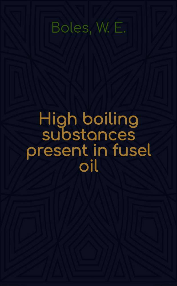 High boiling substances present in fusel oil