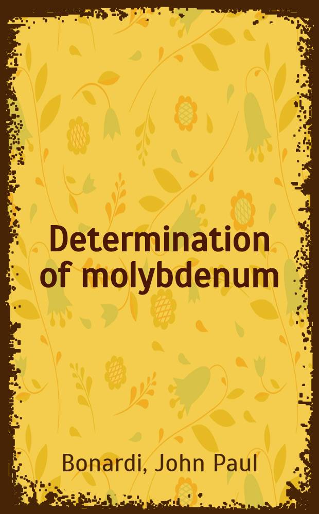 Determination of molybdenum