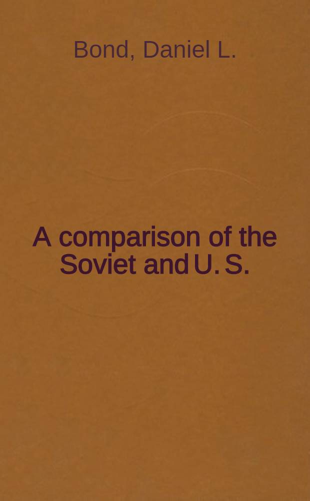 A comparison of the Soviet and U. S. : Multiregional interindustry accounts