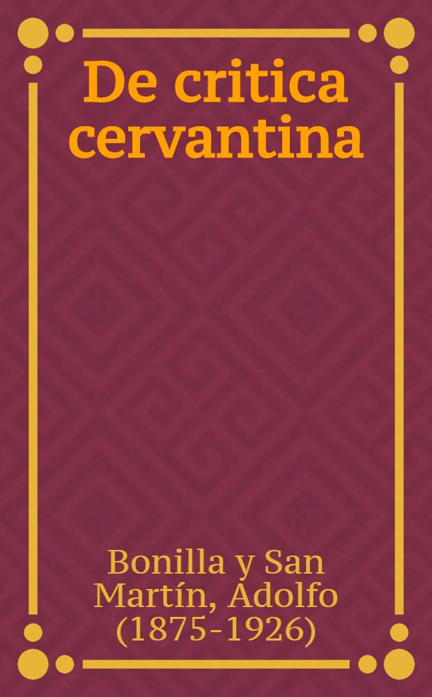 De critica cervantina