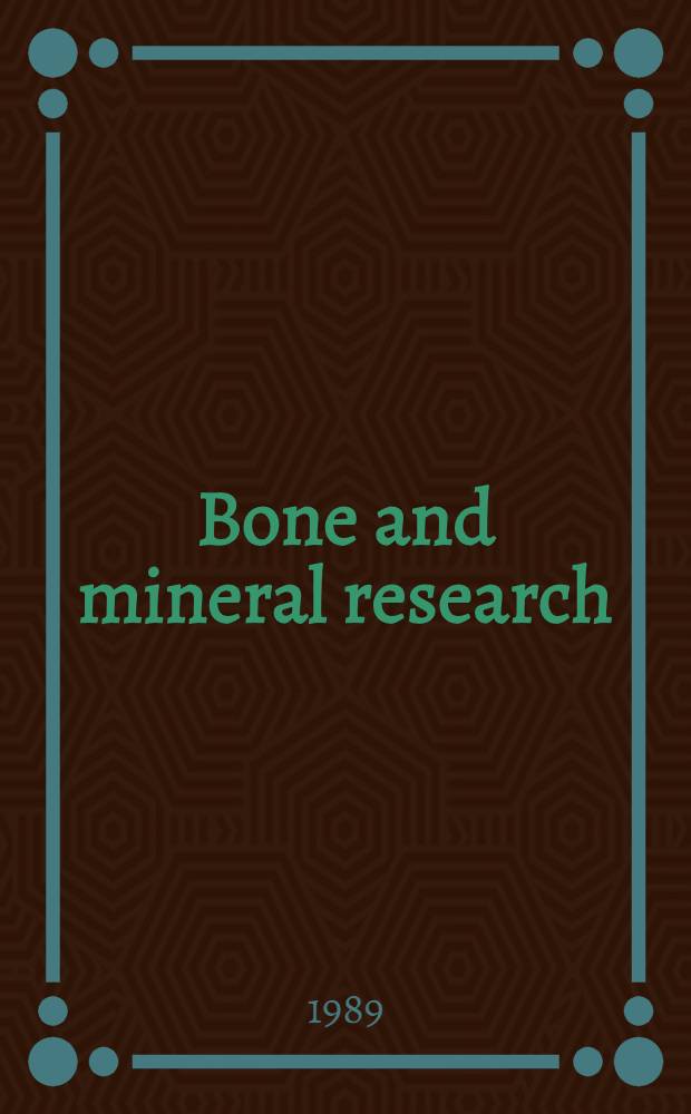 Bone and mineral research