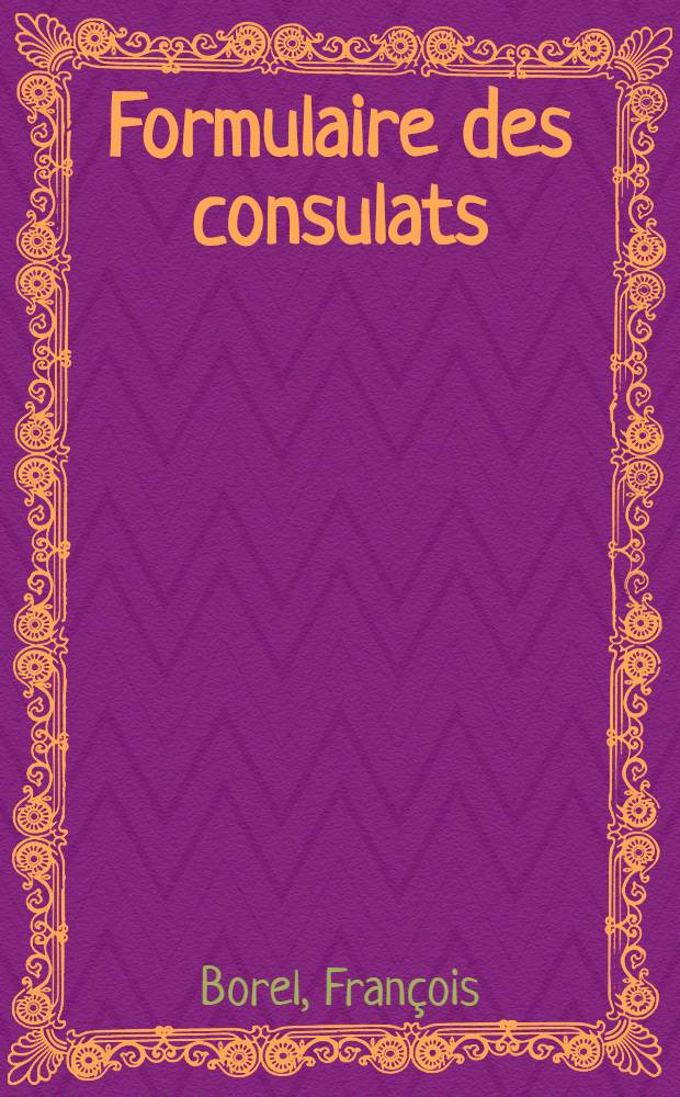 Formulaire des consulats