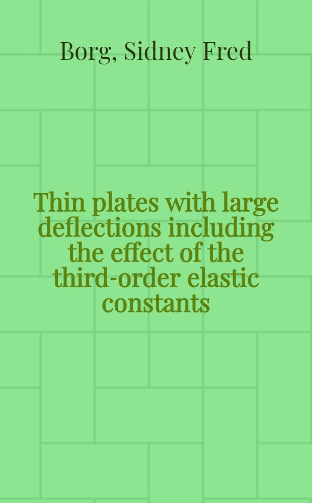 Thin plates with large deflections including the effect of the third-order elastic constants