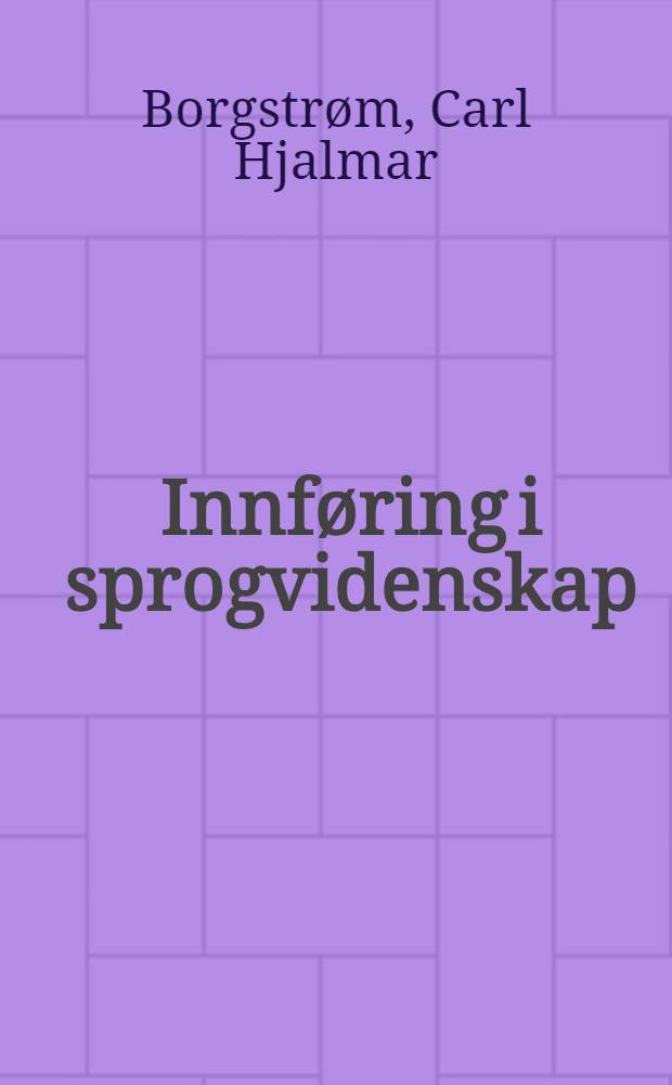 Innføring i sprogvidenskap